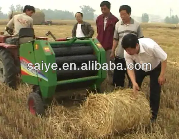 Round straw baling machine