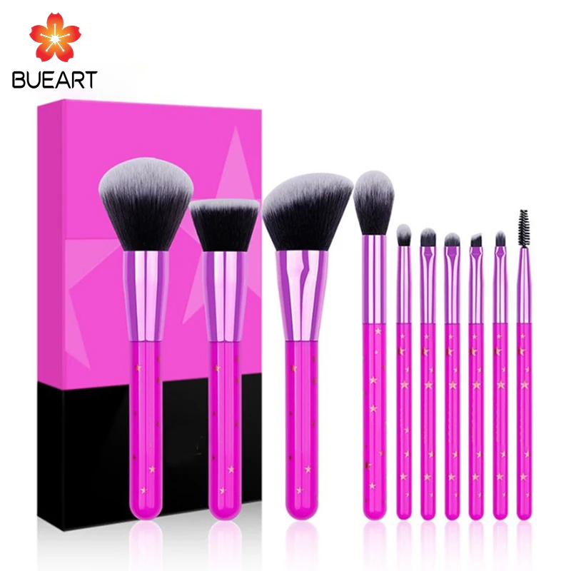 

Factory wholesale 10 makeup brush foundation Magic Star makeup brushes, Brown