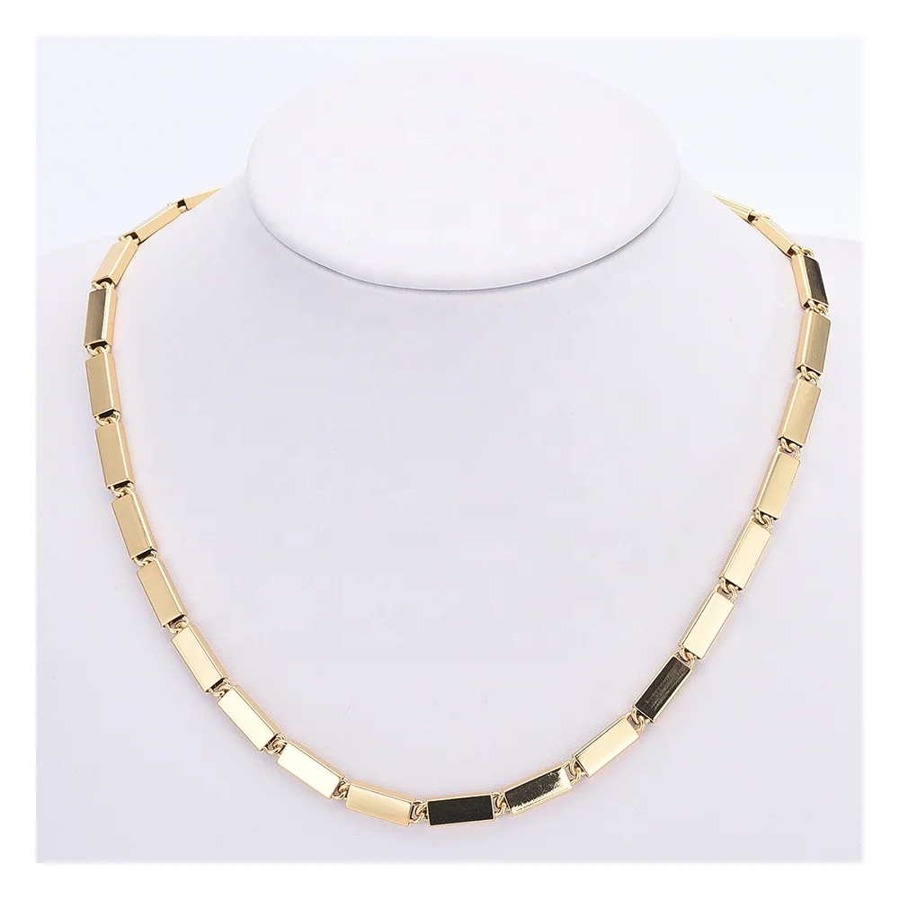 

C11128 Copper plated necklace men chain necklace 45 cm extra thick gold plated