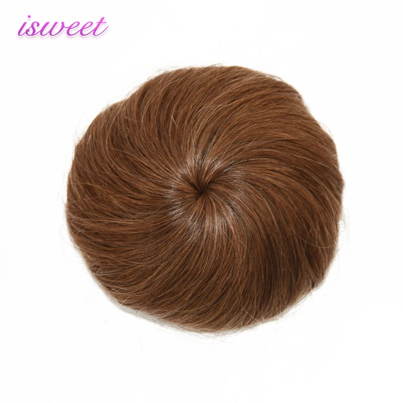 2020 Cheap Drawstring Human Hair Dark Brown Women Hair Buns