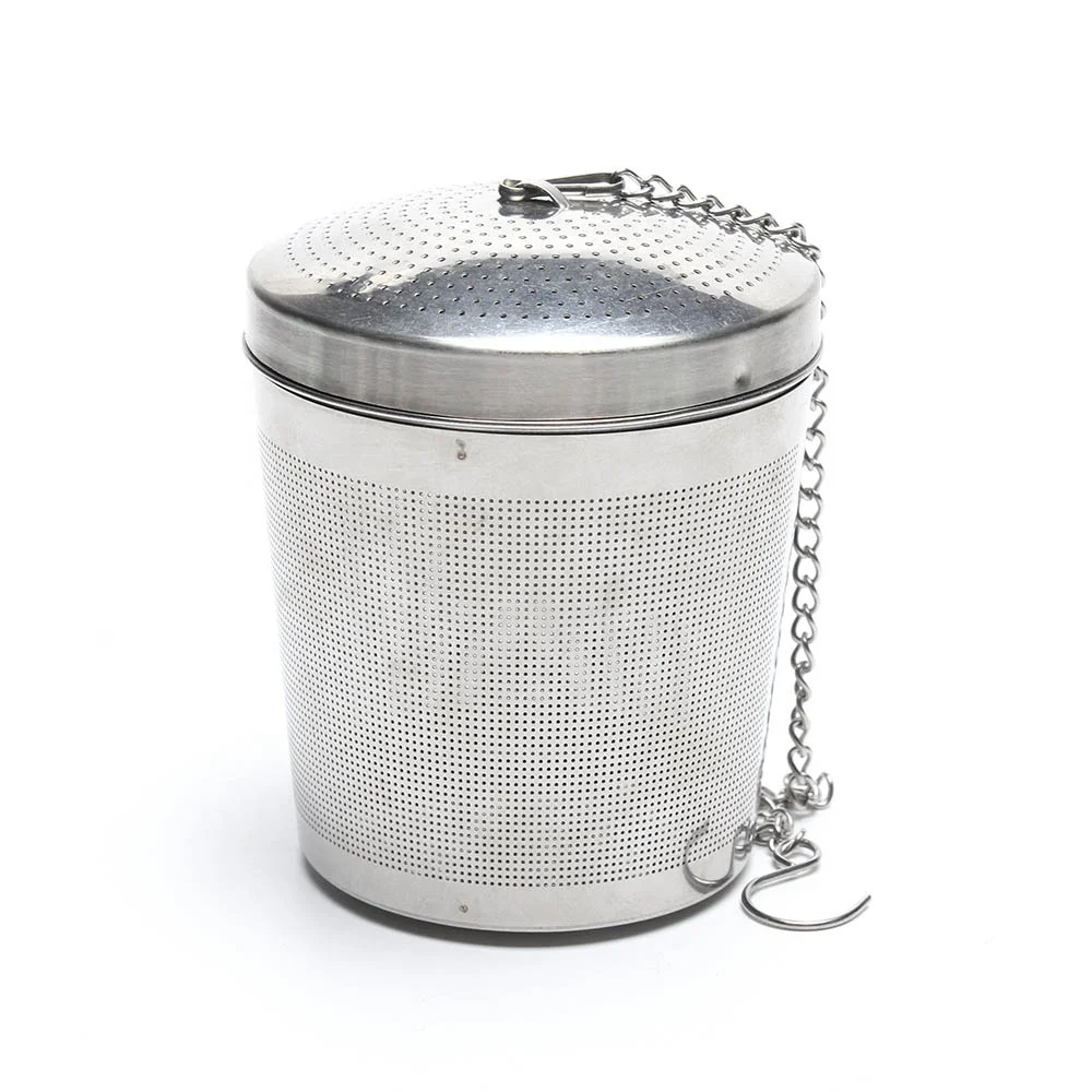 

Amazon Hot Selling Fine Mesh Stainless Steel Basket Tea Infuser Strainer with Chain