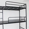 2018 cheap dorm 3 tier heavy duty steel pipe metal 3 levels triple bunk bed for sale