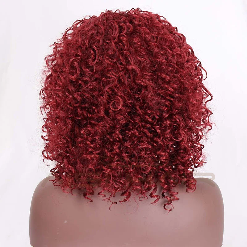 Aisi Hair Wholesale Afro Cheap Synthetic Red Color Wigs For Black Women