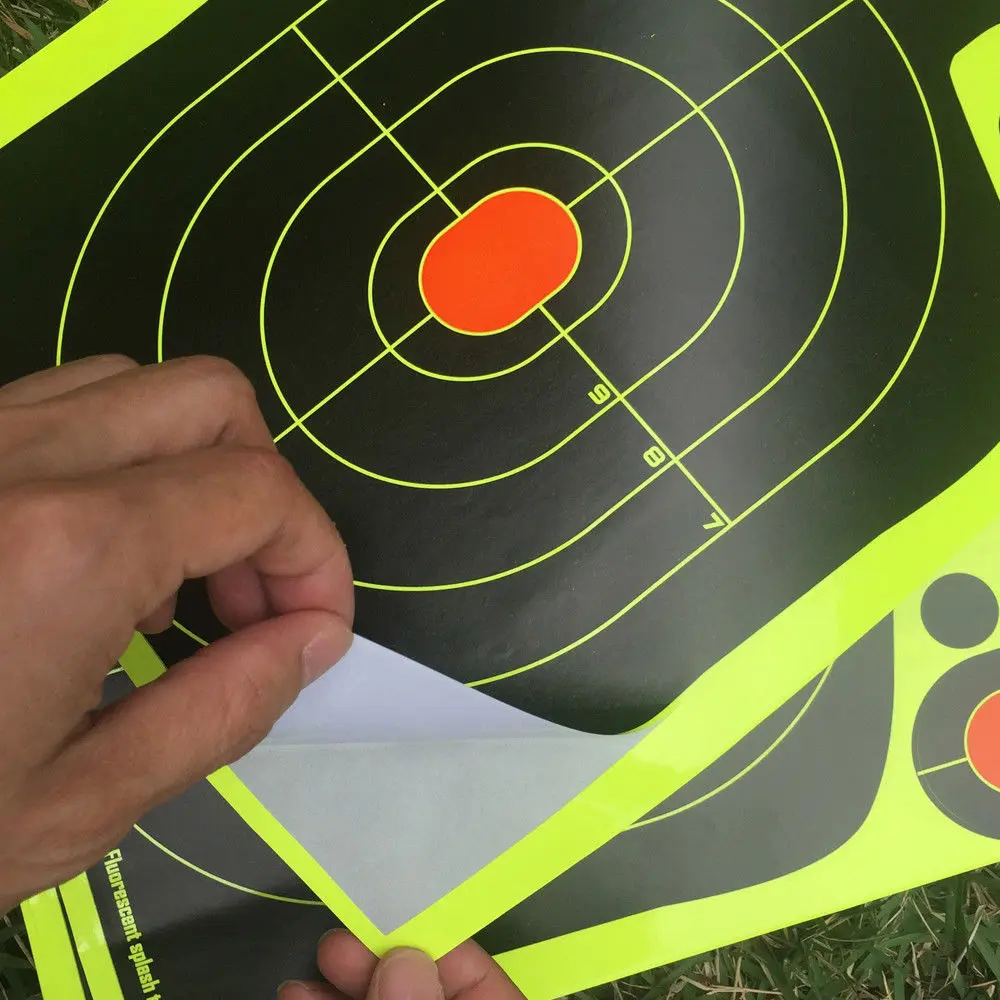 10X Shooting Targets 9.5"x14.5" Adhesive Splatter Reactive Targets with Patches 