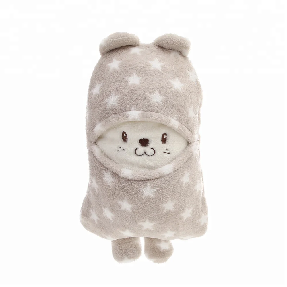 

2 in 1 Baby Cute Animal Plush Fleece Travel Pillow Blanket, N/a