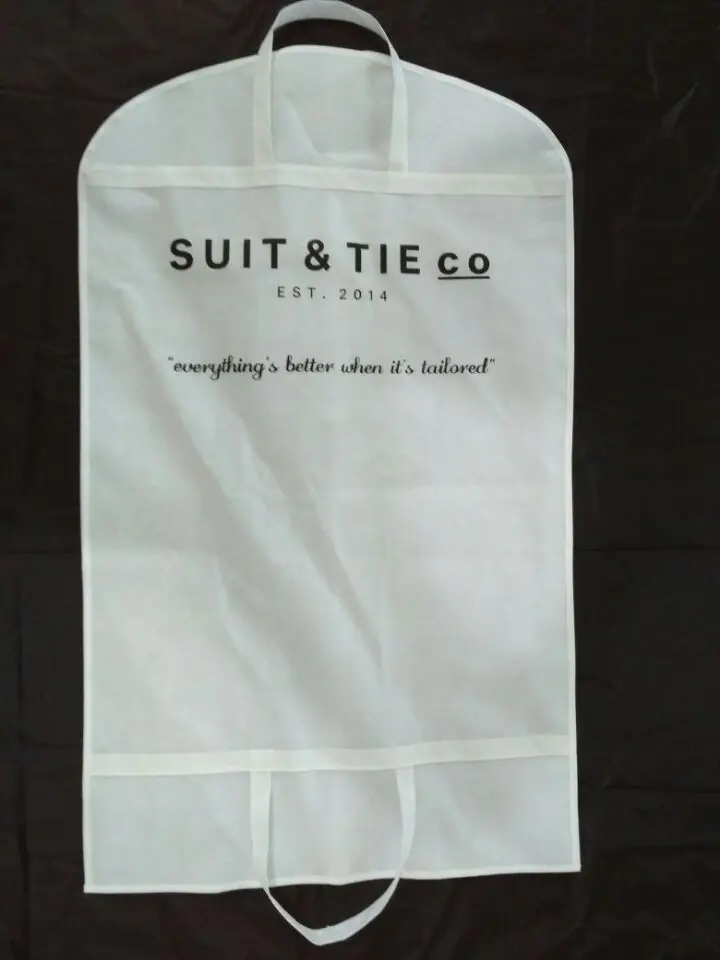 Customized 40" Breathable Men's Suit Garment Bag Foldable Suit Cover Free Sample Print Your