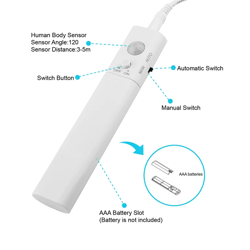 2835smd 5050 smd strip 5v bed led motion sensor led strip light with 3m tape installation