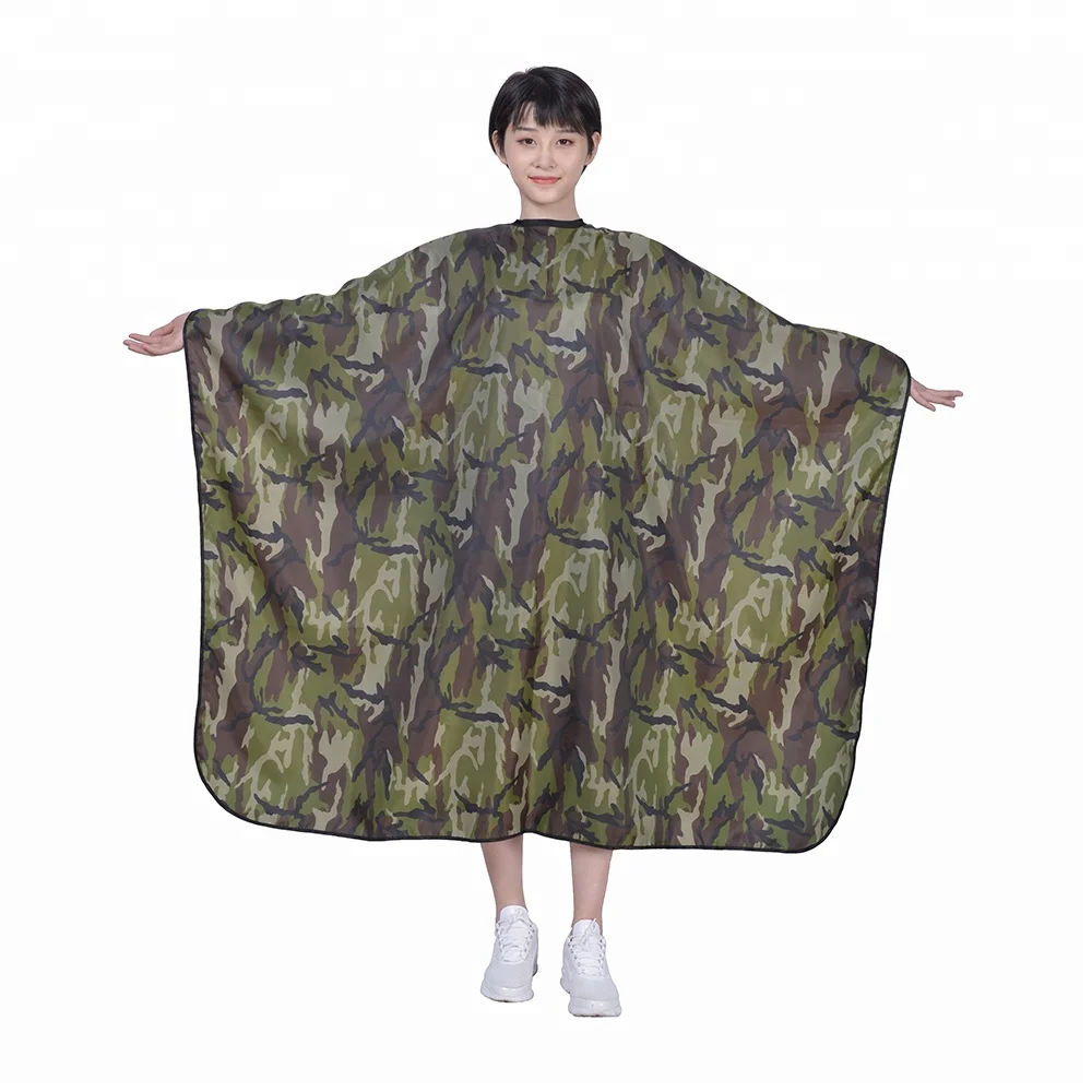 

Army Green Color Anti-chemical Salon Hair Dye Cape Waterproof Hairdresser Hair Capes And Aprons