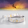 Fashion sterling silver adjustable moon and star ring gold couple ring