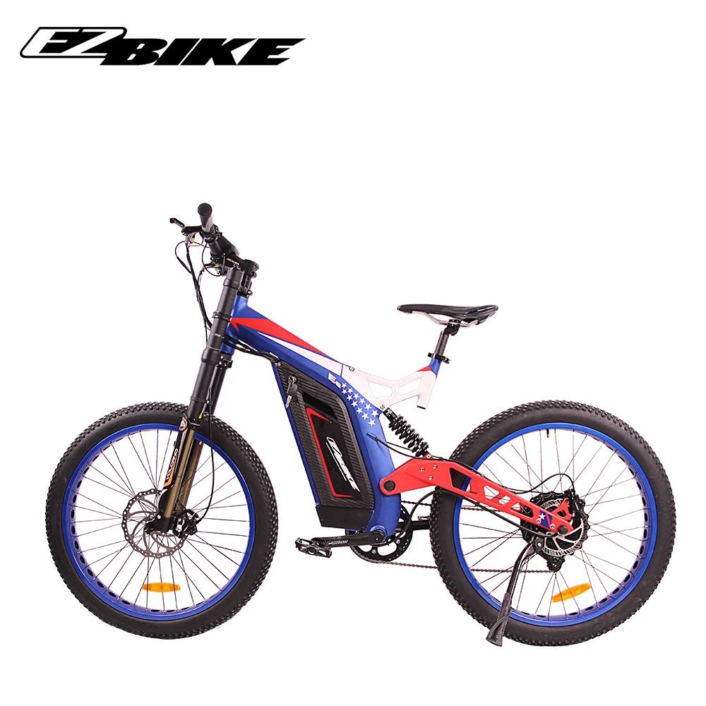 high power full suspension adult 48v 500w 750w 1500w fat tire electric mountain  bicycle bike with rear hub motor