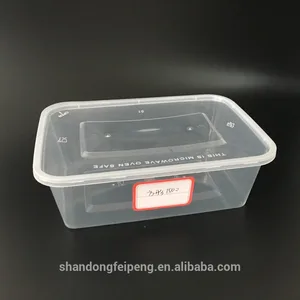 Image of 1500ml Rectangle and Transparent Disposable PP Plastic Take-away Food packaging containers/boxes