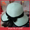 F-1240 elegance open fork lace bow wholesale straw hat material for fashion lady