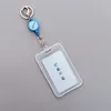 elastic transparent key ring with message card , creative plastic bus card cover campus card set for student