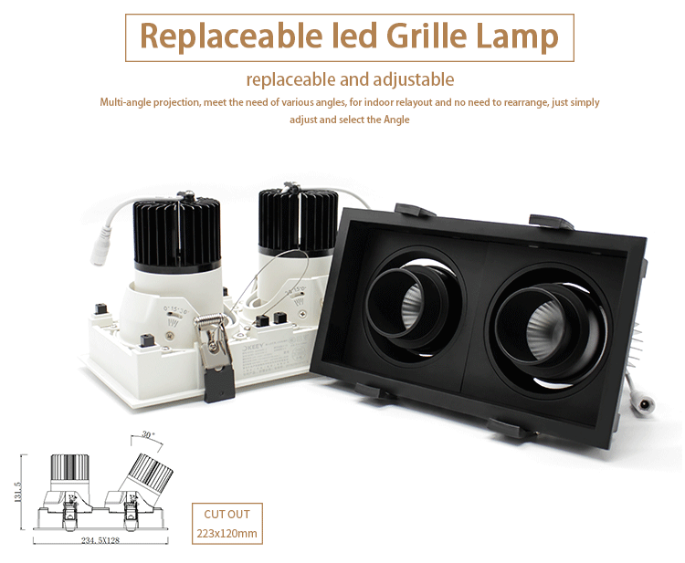 led grille light fixture