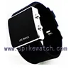 Square shaped silicone led wrist watch mirror big face digital watches