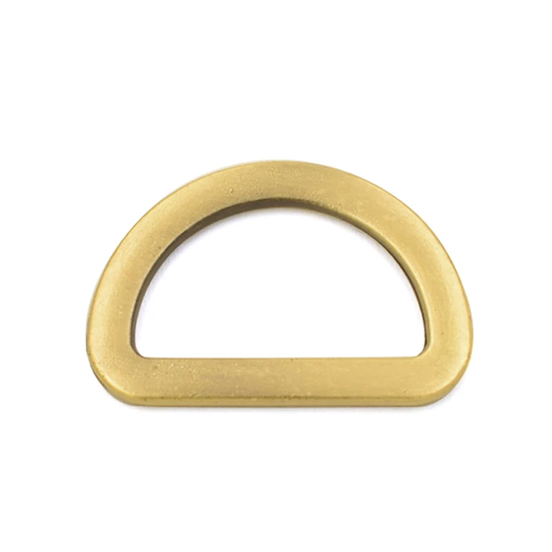 

wholesale brass colored flat metal d shape ring buckle
