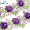 colorful water soluble embroidered flower 3d lace trim
