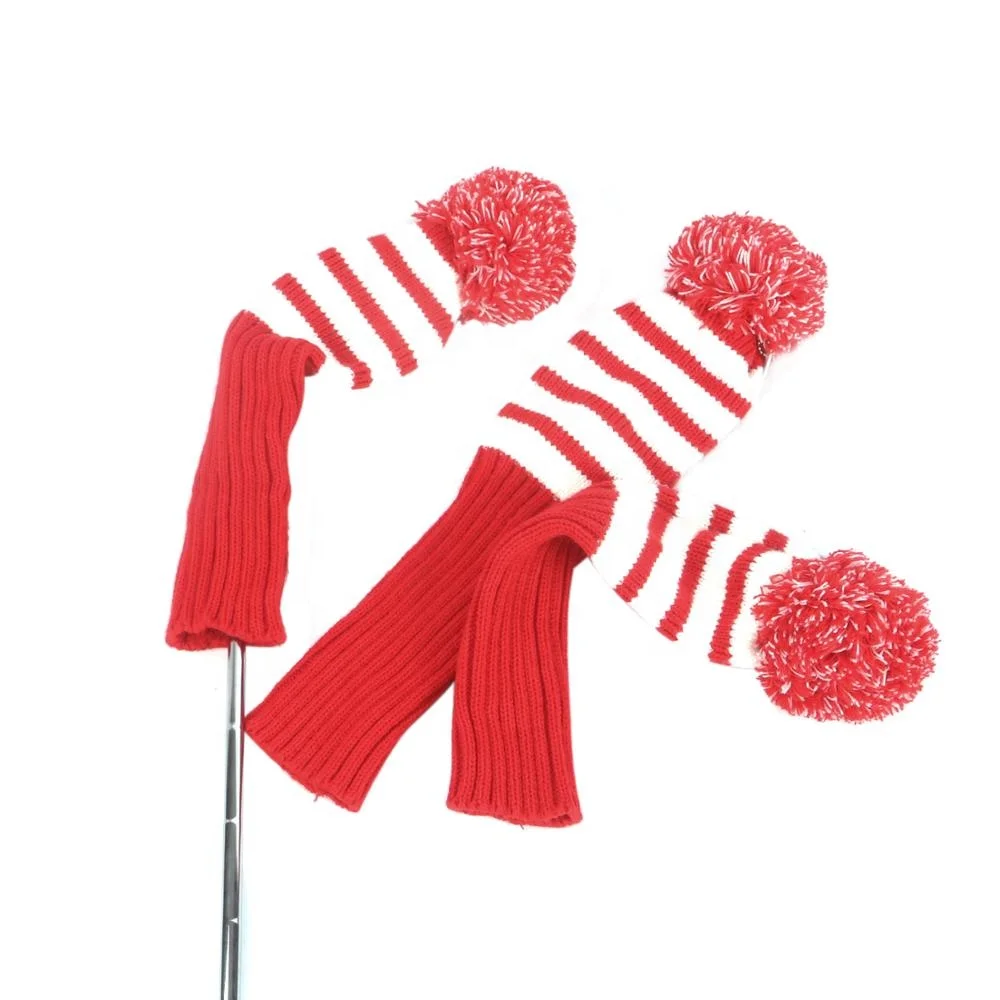 

HIBO Red knitted golf head cover, As sample