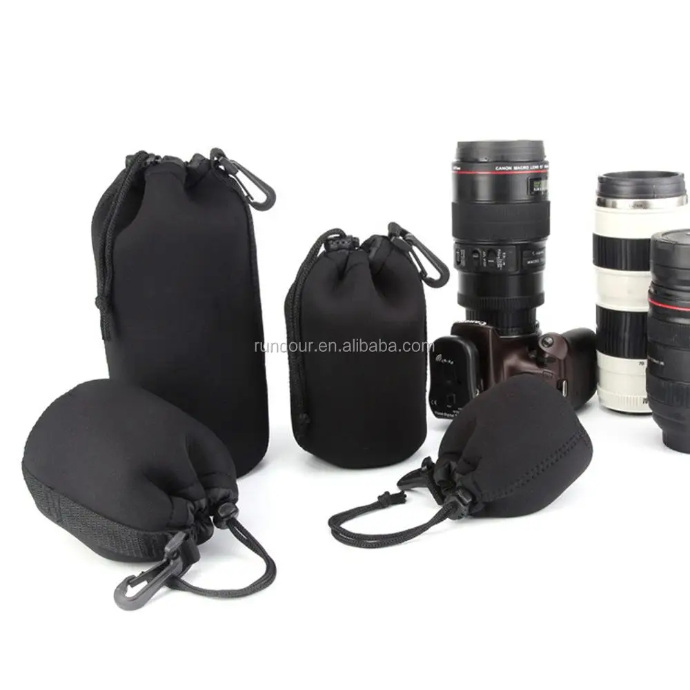 1set Lens Case Bag Contains 4pcs Matin Neoprene Waterproof Soft Camera