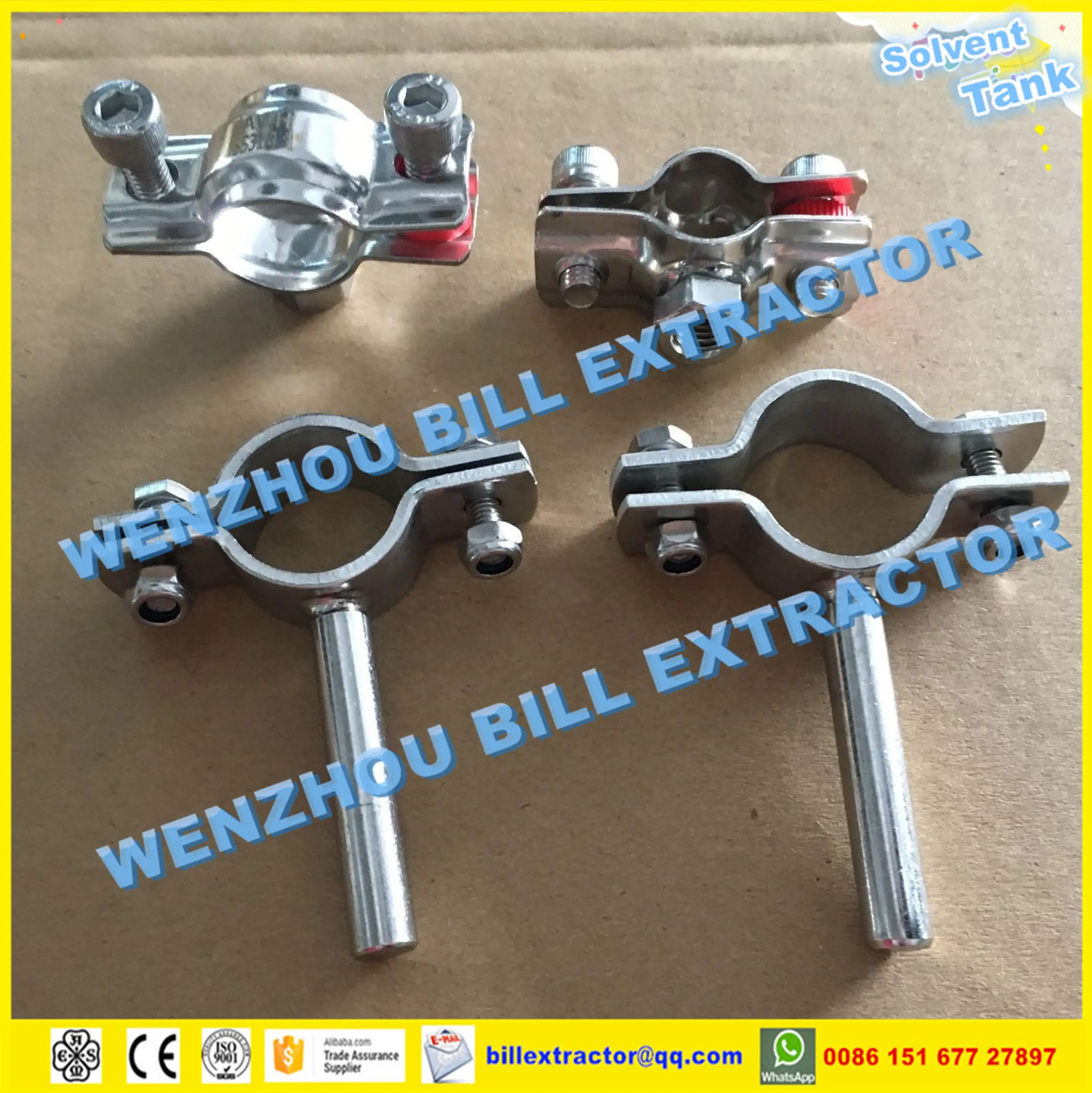 Ss304 6" Pipe Holder With Blue Rubber Bottom With Npt Threaded End