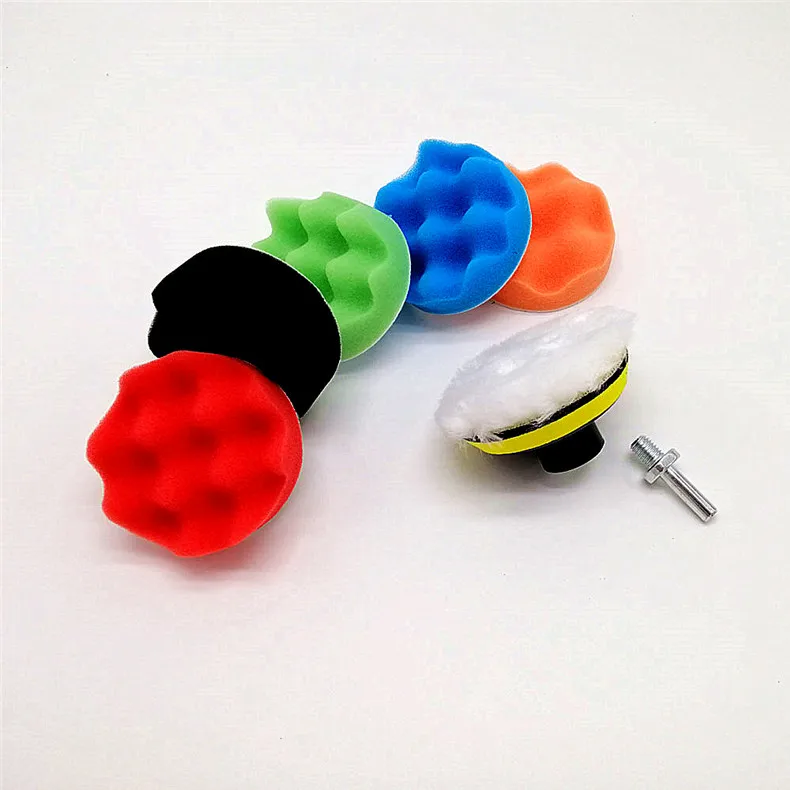 
Hot Sale 4 pack 3 Inch hook and loop polishing pad cutting foam pads car polish kit set 