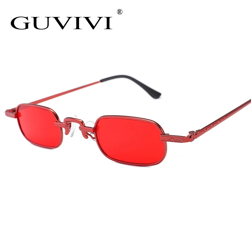 

GUVIVI wholesale classic retro men and women metal frame ocean square small lens steampunk sunglasses