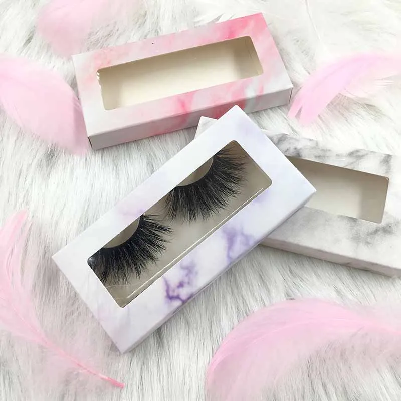 

FDshine 25mm eyelashes long length 5d mink eyelash with marble cases