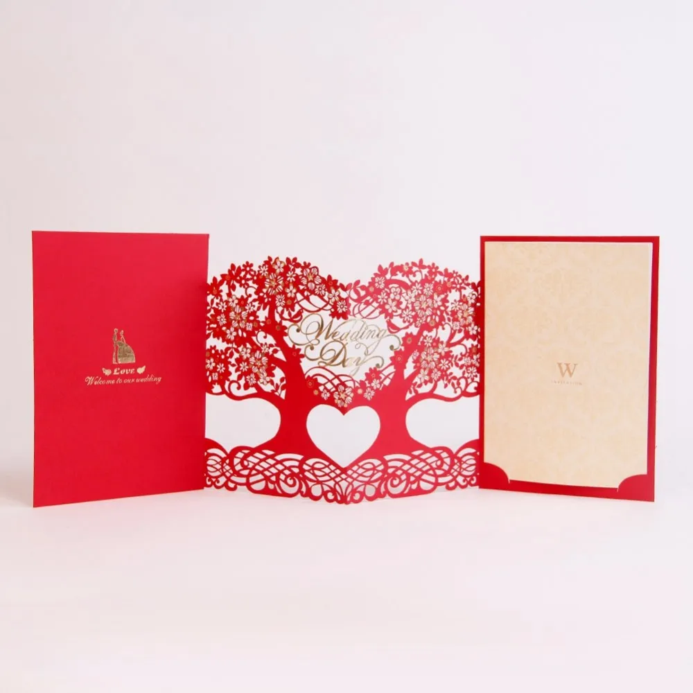 Laser Cut Tree Wedding Invitations Cards Personalized Customized