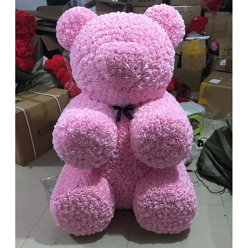 black rose teddy bear