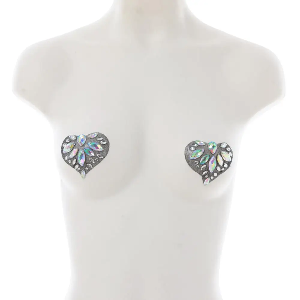 

Charming lady Crystal Nipple Pasties Sexy Ladies Nipple Pasties Cover Self Adhesive, As the picture