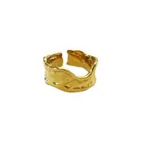 

2019 new fashion lava open rings custom 18K gold plated adjustable ring for women