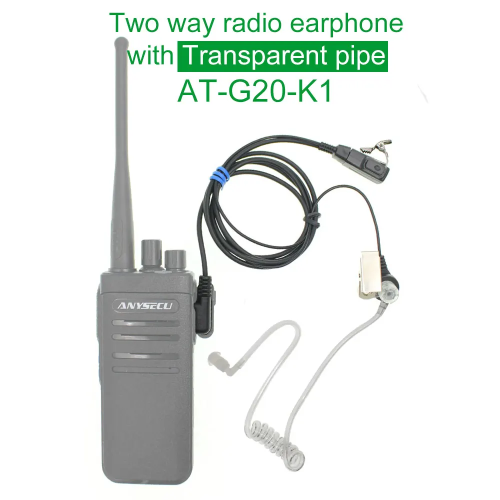 Acoustic Tube AT-G20-K1 With clip PTT handsfree for Baofeng Bf-888s UV-5R UV-82 two way radios Mic Earpiece - ANKUX.COM