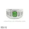 RXN-0001 925 Sterling Silver Ring with Jade & CZ Stones New Design Semi Precious Stone