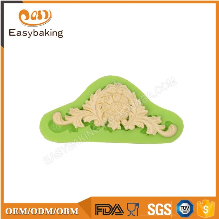 ES-5021 Elegant damask design silicone fondant tools cake decoration mold