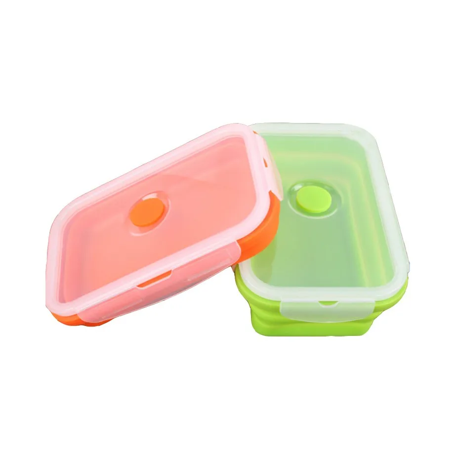 Portable Rectangular Collapsible Folding Silicone Food Storage ...