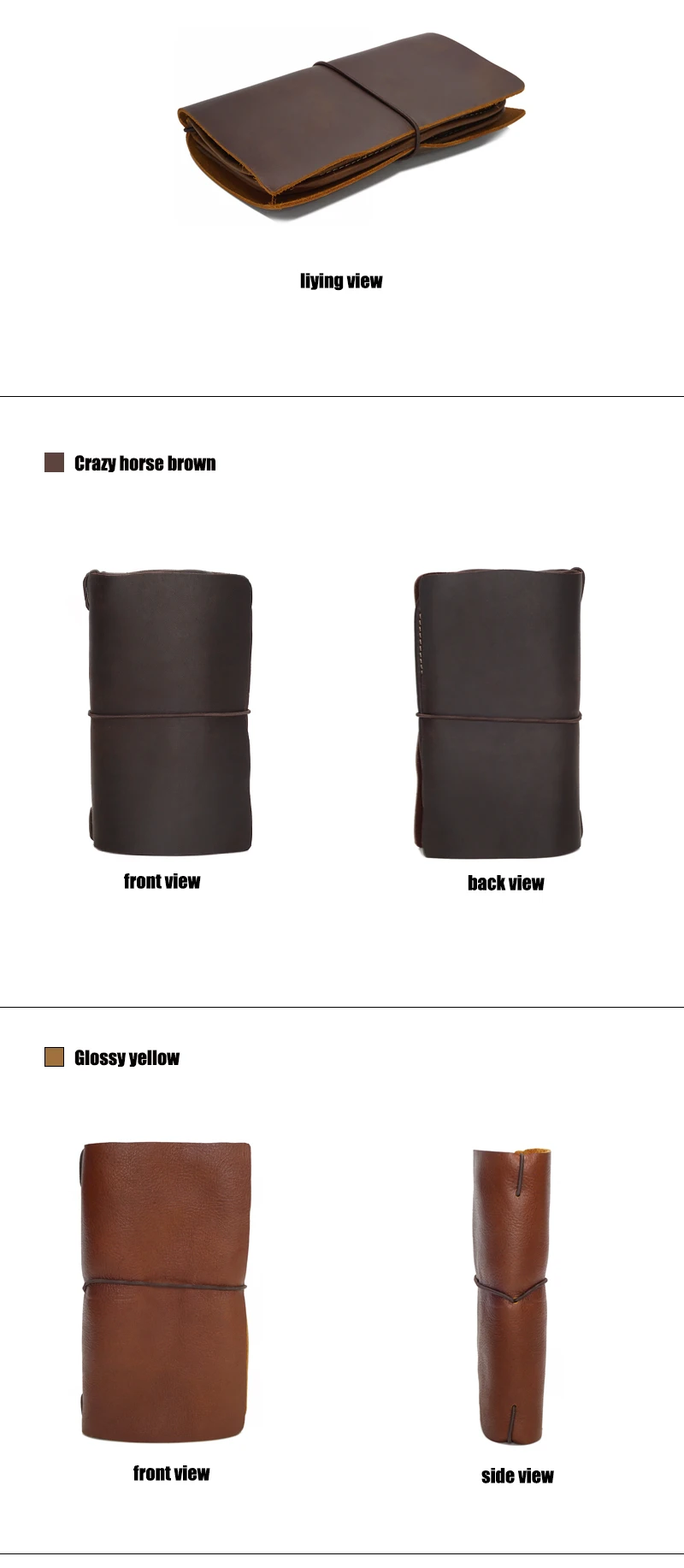 Yd1050 Multiple Men Bifold Card Holder Full Grain Genuine Leather