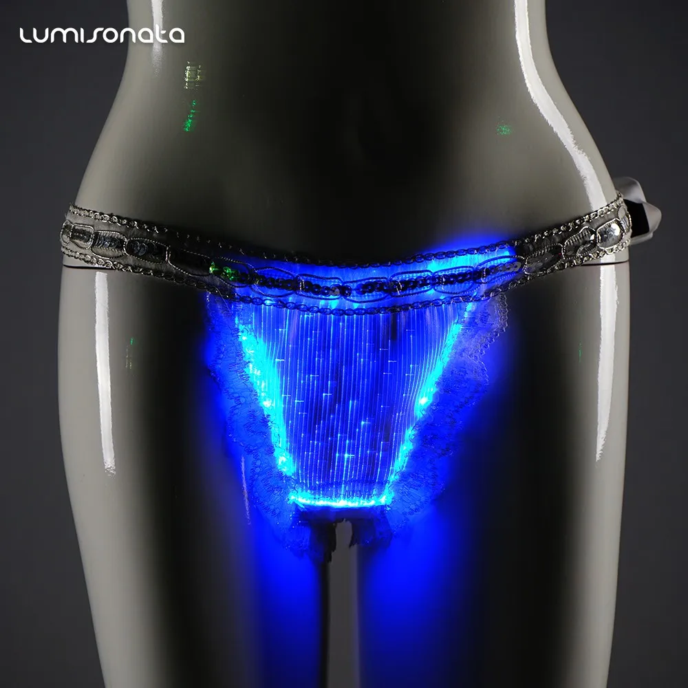 Fashion Sexy Glow In The Dark Underwear Led Light Up Fiber Optic