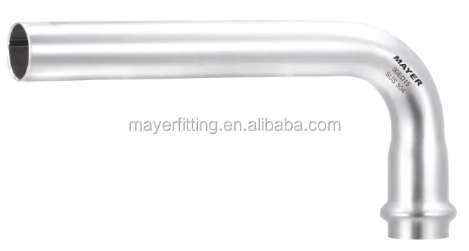 Inox tube fitting 45 degree elbow mf with plain end