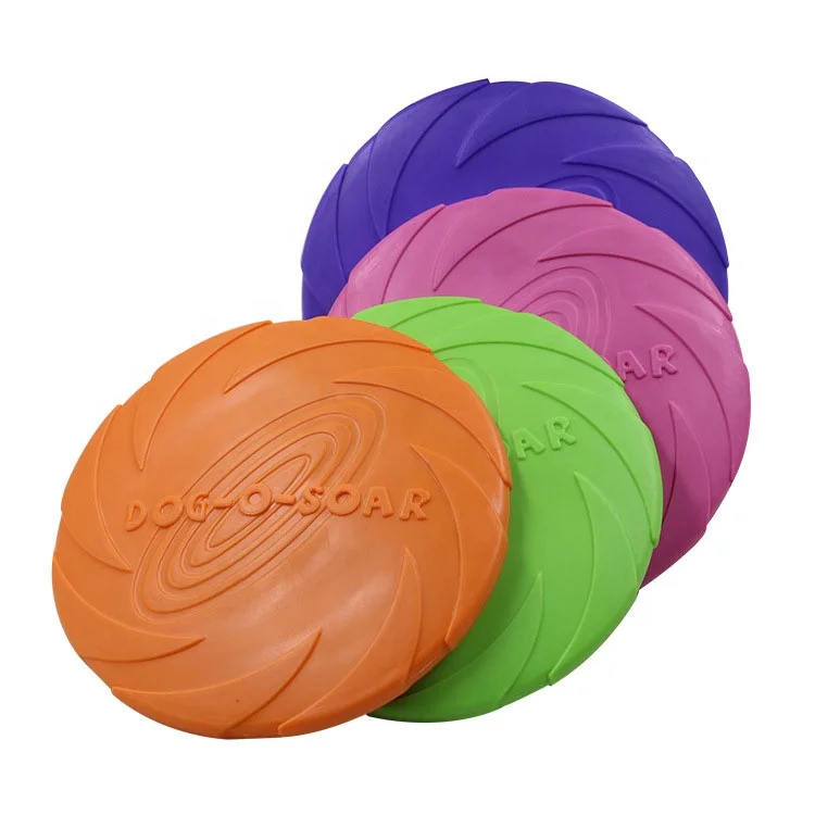 

Amazon Best Seller Outdoor Interactive Game Soft Durable Rubber Pet Dog Flying Disc Toy, Green/purple/pink/orange/blue