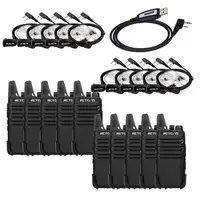 

10Pack Retevis RT22 Long distance Walkie Talkies hand free 2W UHF462-467MHz 16CH 2-Way Radio With Earpiece+Programming Cable