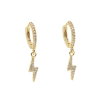 

Gold plated 2019 summer jewelry delicate cz lighning charms dangle earring