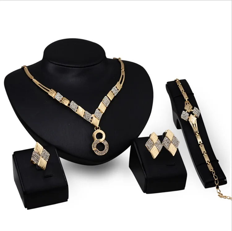 

Luxury Top Zircon Bridal Jewelry Set Brass Cheap Necklace and Earring Sets African Jewelry Sets