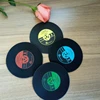 Four Colors Retro Vinyl Drink Coasters Table Cup Mat Home Decor CD Record Coffee Drink Cup Placemat Tableware Gadgets