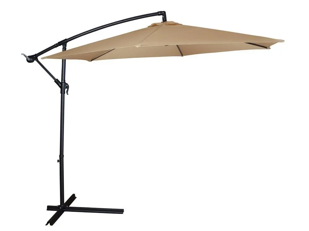 TMS Patio Umbrella Offset OutDoor 10ft Garden Deck Cantilever Hanging Canopy Umbrella, Tan