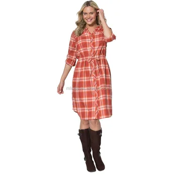 plus size plaid shirt dress