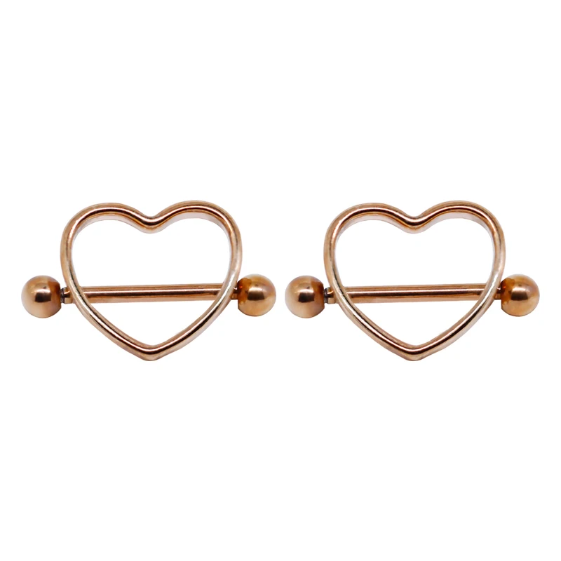 Customized High Quality Chain Heart Shaped Sexy Girl Non Piercing Stainless Steel Nipple Ring 4569