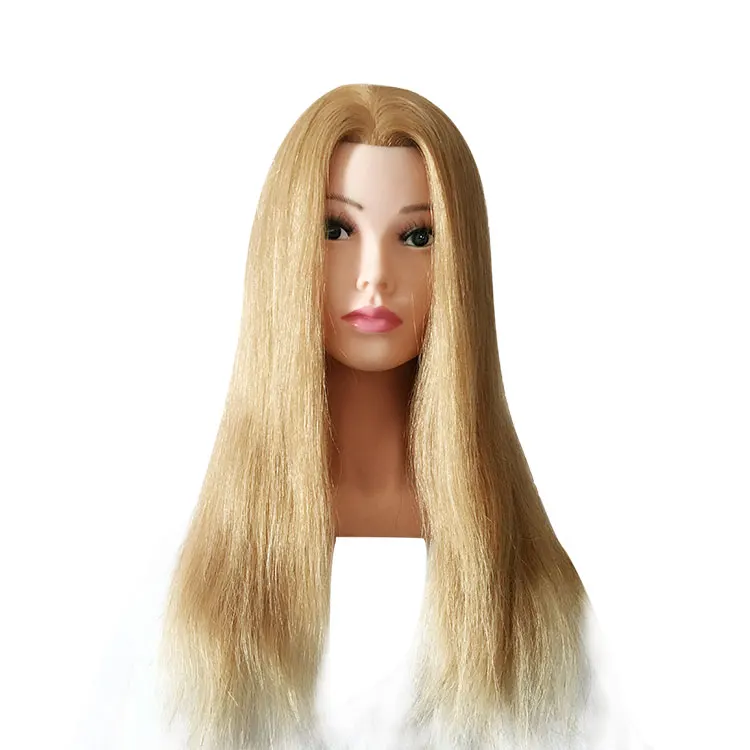 

Gold color braid curly bleach practice uk hair salon training doll with shoulders makeup women 100% human hair mannequin