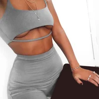 

Bodycon sexy 2019 custom logo two piece set women casual crop top