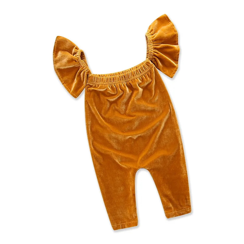 

Velvet Newborn Infant Baby Clothes Toddler Baby Girls Ruffle Romper, Picture