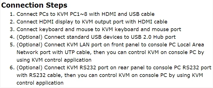 8X1 hdmi kvm switch
